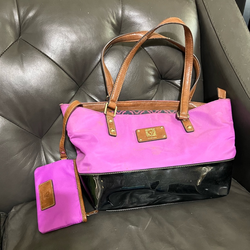Anne Klein magenta handbag